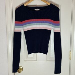 Aeropostale Multicolor Stripe Lightweight Pullover Sweater Women’s Large Y2K